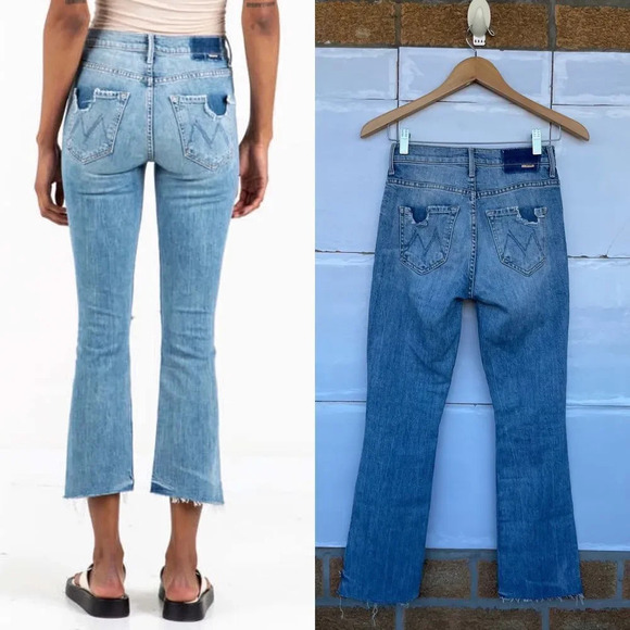 MOTHER SUPERIOR DENIM Insider crop step fray jeans in We Are Castaways blue 23 - Picture 4 of 17